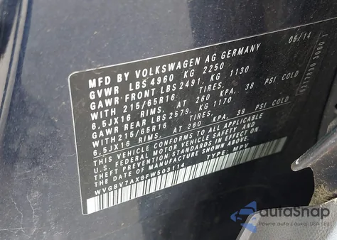 2015 Volkswagen Tiguan S z USA, uszkodzony, nr VIN WVGBV7AX8FW503114